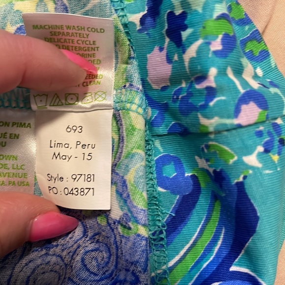 Lilly Pulitzer Marlowe Pima cotton long sleeve boat neck dress medium blue - Picture 4 of 7